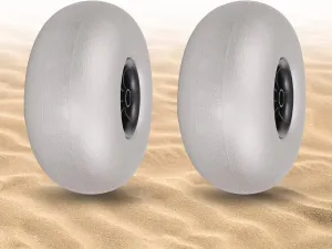 10-Inch Beach Sand Tires 2-Pack, Low-Pressure (3-5 PSI) Inflatable Wheels for Kayak Dolly, Canoe Cart, Buggy & Beach Gear - 88lb Capacity, PVC Durable, Lightweight 5.73lbs