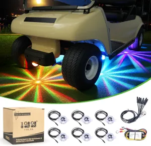 10L0L Golf Cart Underglow LED Light Bead Kit with Multi-Mode Neon Light，IP67 Waterproof, Fast Heat Dissipation, Equipped with DC Converter, 12V-48V Universal (Include 6 Lamp Bead)