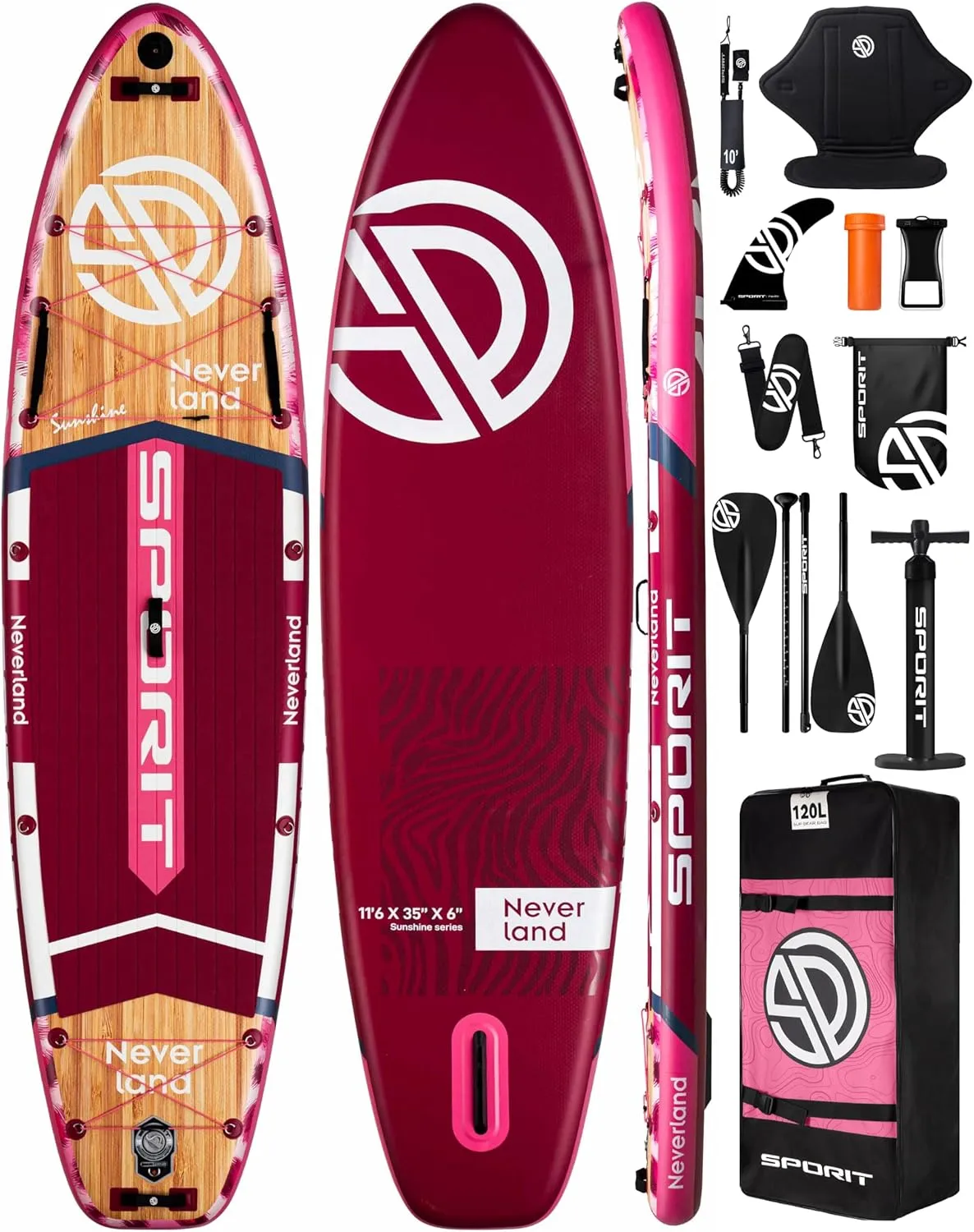 11'6×35" Super Wide Inflatable Stand Up Paddle Board, Ultra Stable SUP Board for Adults, 450lb Capacity with Shoulder Strap, 100L Backpack, Removable US Fin, Floating Paddle, Safety Leash