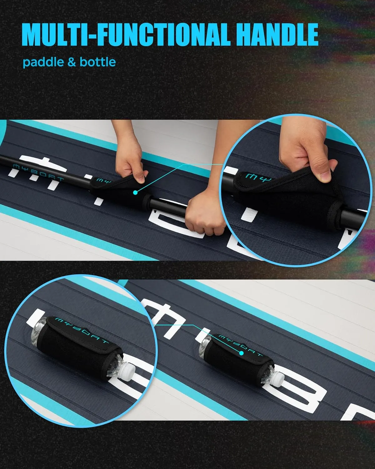 11'6"×34"×6" Extra Wide Inflatable Paddle Board, Stand Up Paddle Board for Fishing, Sup Board with 3 Removable Fins, Dual Bungees, Camera Mount, Hand Pump, Strong Paddle, 5L Dry Bag, Leash