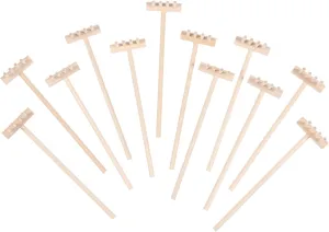 12pcs Mini Sand Rake Set - Micro Landscape Gardening Tools - Bamboo Zen Garden Accessories - Compact Desk Decor - Small Outdoor Toy - Sandbox Tool Kit - Tabletop Meditation Tray Rakes