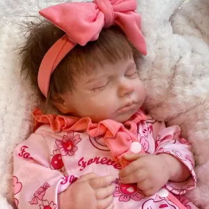 18 inch Full Silicone Sleeping Baby Doll Realistic Weighted Reborn Doll Girl That Look Real Newborn Toy for Ages 3 