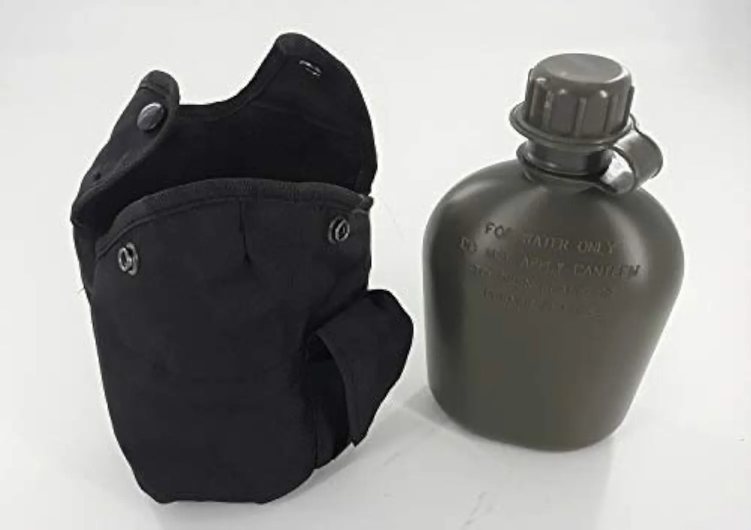 1Qt. Military Field Canteen with Pile Lined Case Holder for Camping, Hiking, Trekking, School