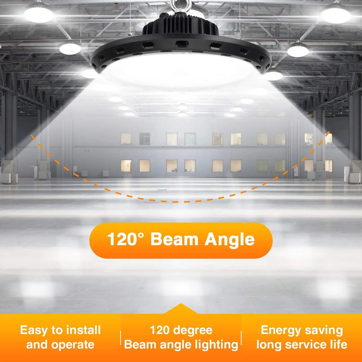 2-Pack 200W LED High Bay Lights 30000LM,Equivalent to 850W MH/HPS,5000K Daylight UFO High Bay Lighting for Shop Workshop Warehouse Factory,AC100-277V
