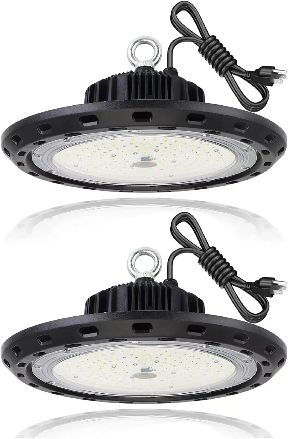 2-Pack 200W LED High Bay Lights 30000LM,Equivalent to 850W MH/HPS,5000K Daylight UFO High Bay Lighting for Shop Workshop Warehouse Factory,AC100-277V