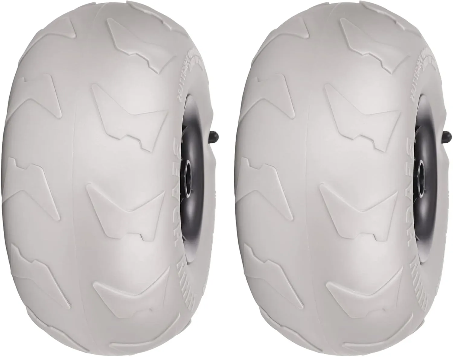 2 Pack Beach Balloon Wheels, Portable Replacement Sand Tires, Large Diameter Wide Tread Cart Tires for Slow-speed Kayak Dolly, Canoe Cart and Buggy (9" 88LBS Capacity)