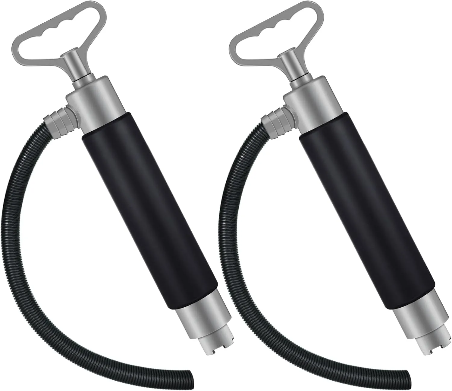 2 Pack Manual Bilge Pump Hand Water Pump Portable Siphon Pump for Boats Kayak Canoe Emergency Accessories with Hose, Hand Operated Siphon Water Extractor and Removal (Black Gray,16.1 Inch)