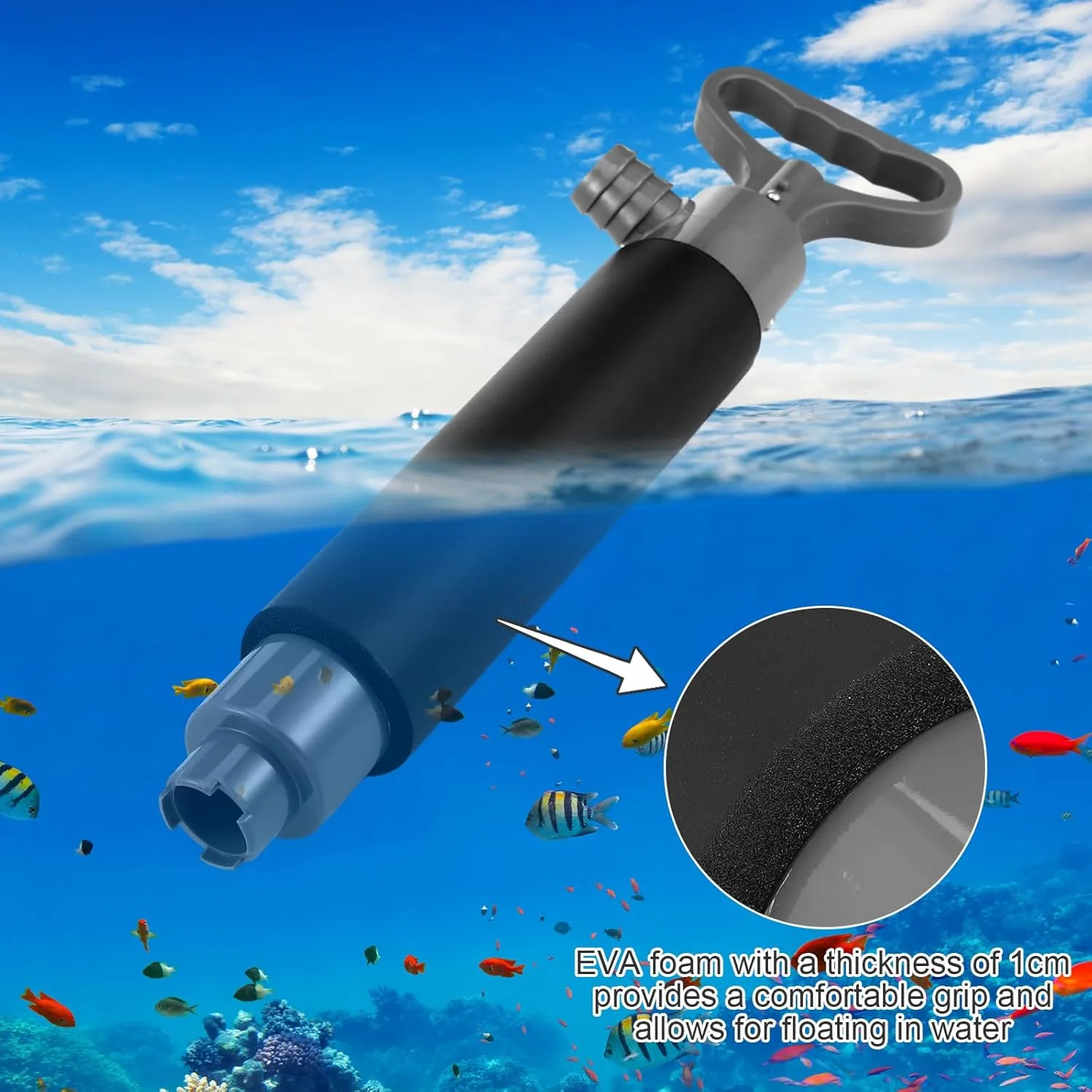 2 Pack Manual Bilge Pump Hand Water Pump Portable Siphon Pump for Boats Kayak Canoe Emergency Accessories with Hose, Hand Operated Siphon Water Extractor and Removal (Black Gray,16.1 Inch)