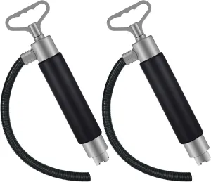 2 Pack Manual Bilge Pump Hand Water Pump Portable Siphon Pump for Boats Kayak Canoe Emergency Accessories with Hose, Hand Operated Siphon Water Extractor and Removal (Black Gray,16.1 Inch)