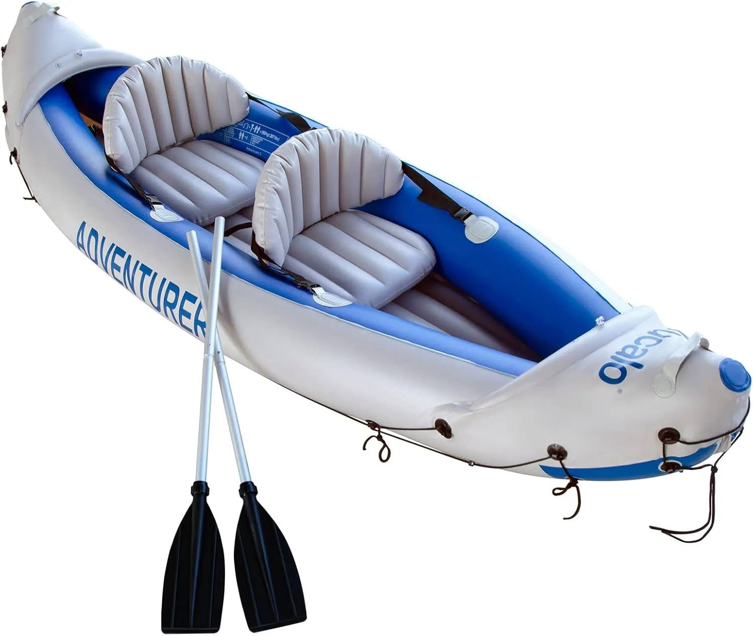 2 Person Inflatable Kayak for Adult,10Ft Touring Kayak with Air Pump,Aluminum Oars,Inflatable Seats