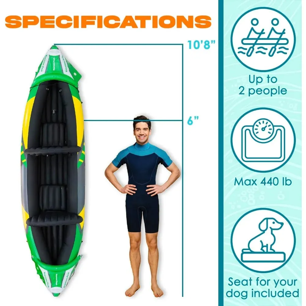 2 Person Inflatable Kayak with Canopy
