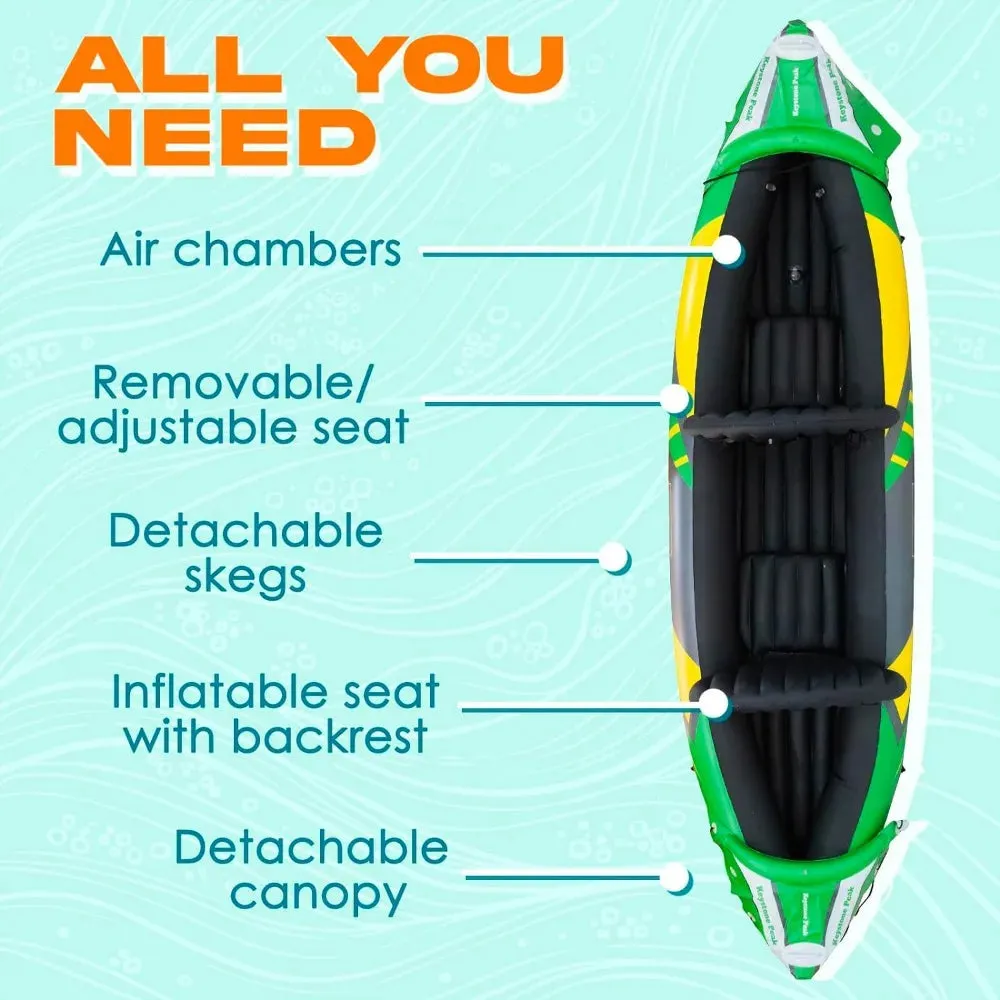2 Person Inflatable Kayak with Canopy