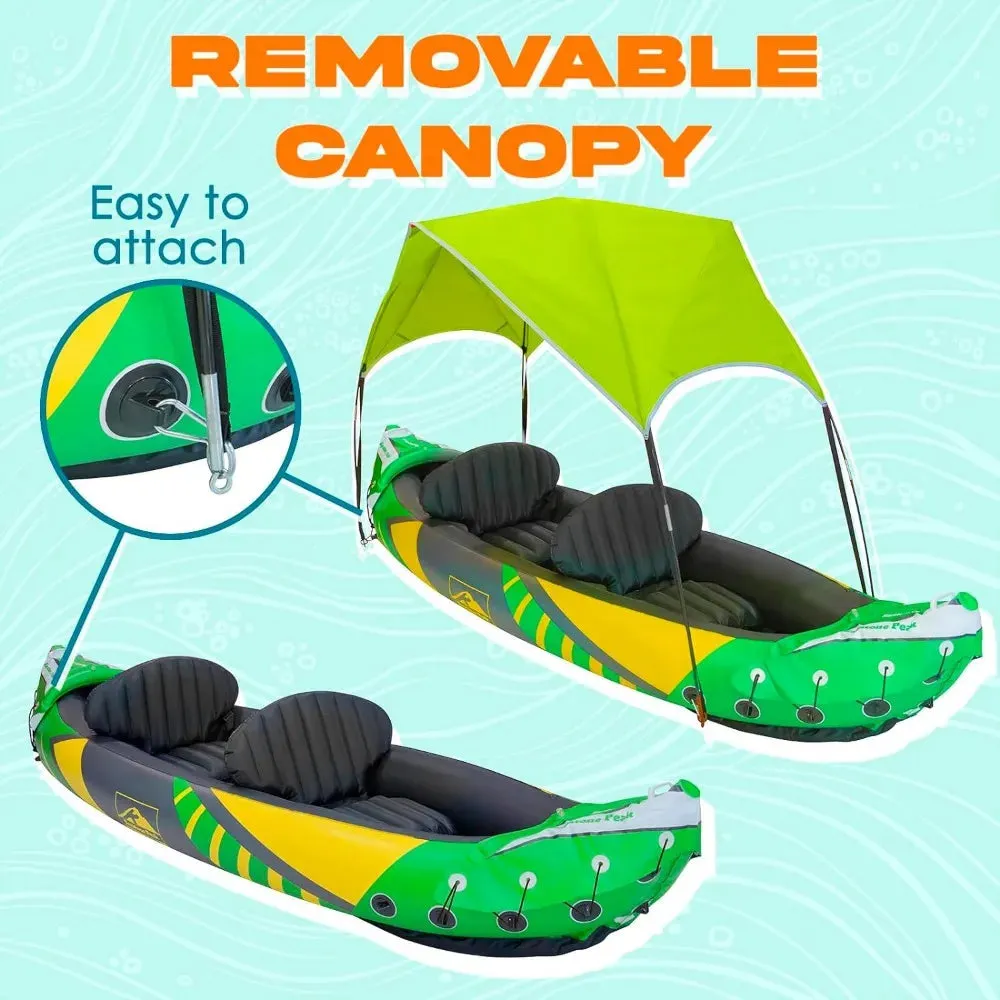 2 Person Inflatable Kayak with Canopy