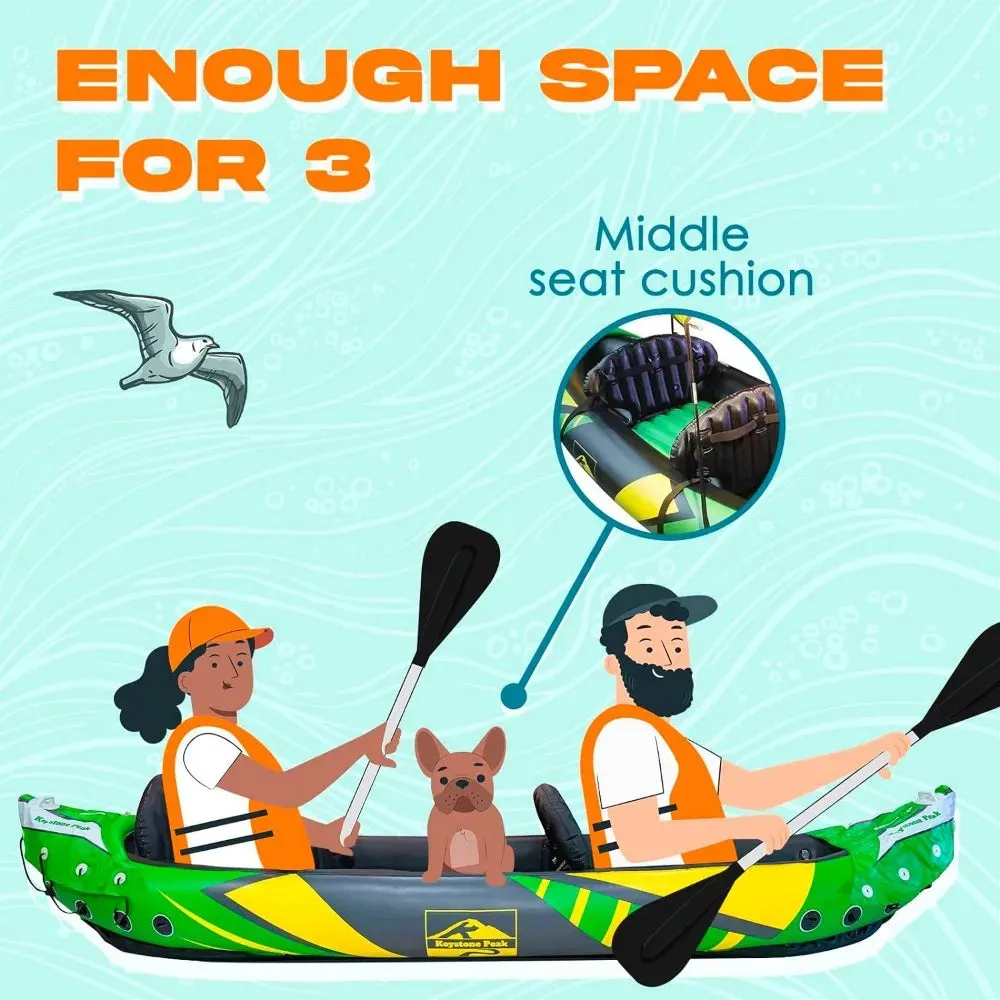 2 Person Inflatable Kayak with Canopy