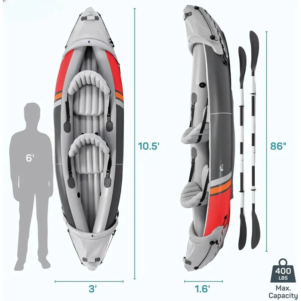 2 Person Inflatable Kayak with Dual Skeg & Accessory Kit