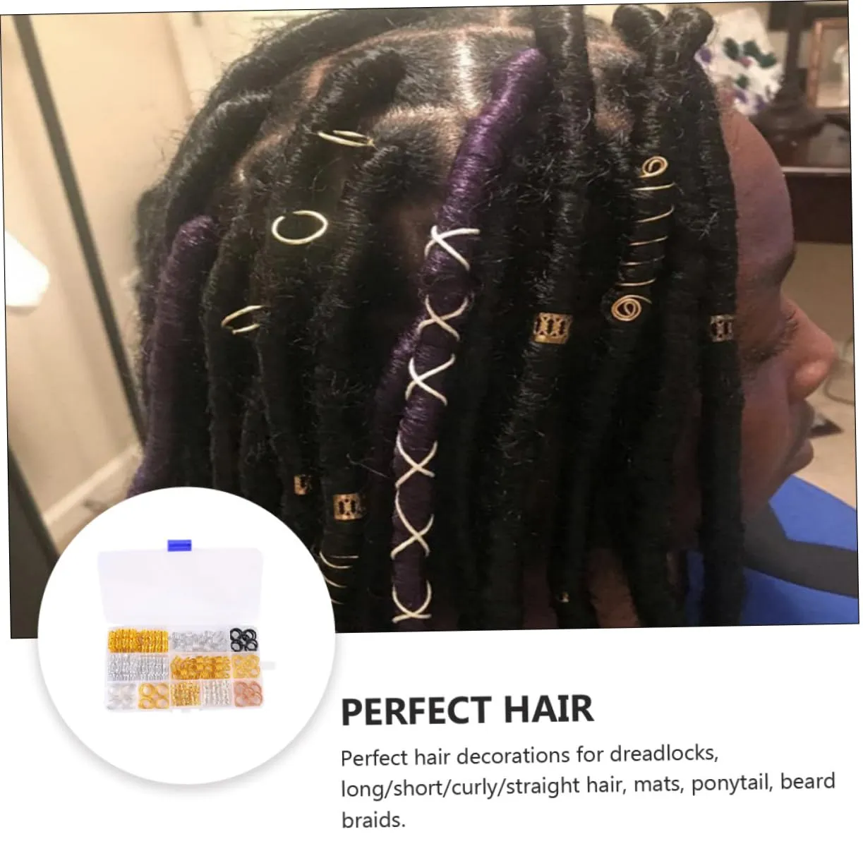 2 Sets Hair Buckle Sets Braiding Rings for Dreadlocks Easy Diy Jewelry Stylish Hair Accessories