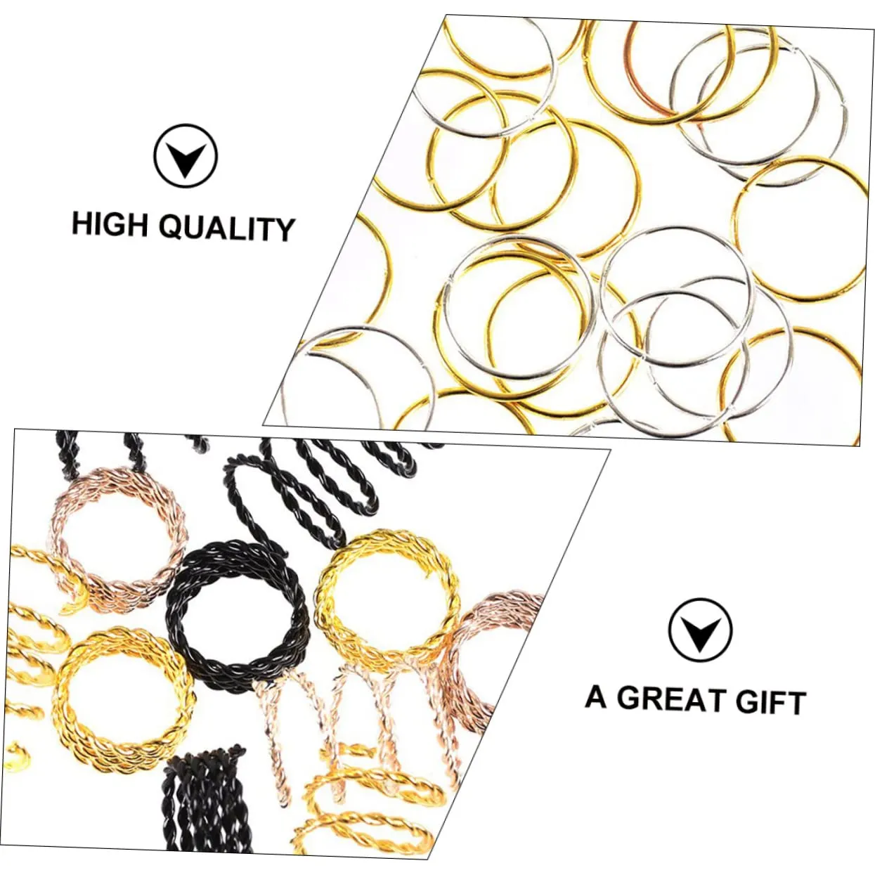 2 Sets Hair Buckle Sets Braiding Rings for Dreadlocks Easy Diy Jewelry Stylish Hair Accessories