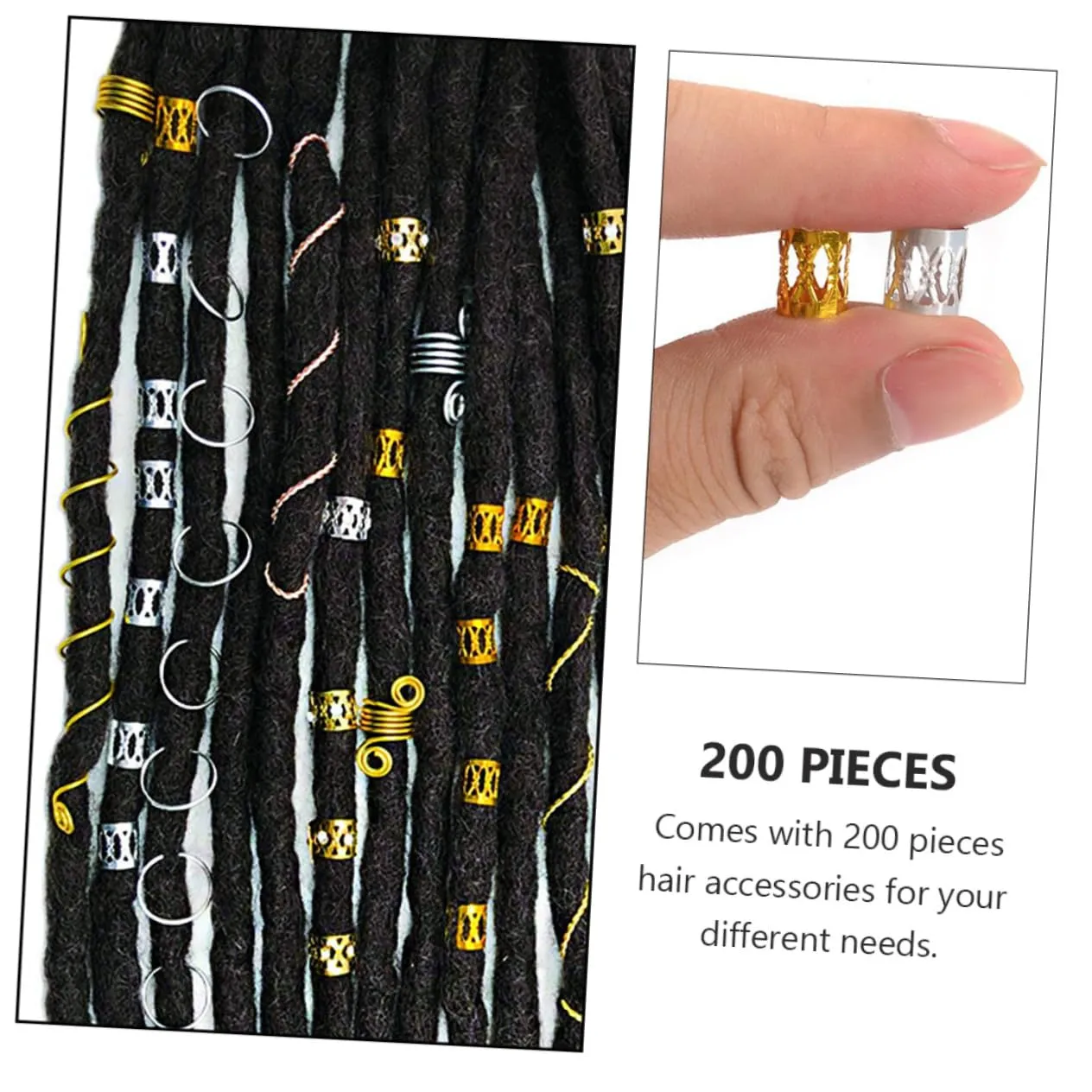 2 Sets Hair Buckle Sets Braiding Rings for Dreadlocks Easy Diy Jewelry Stylish Hair Accessories