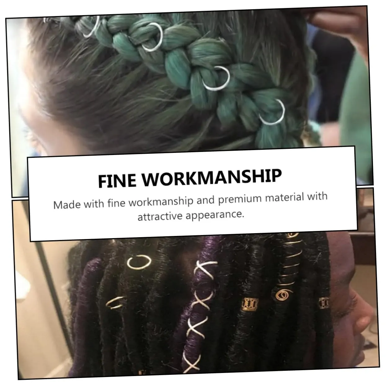 2 Sets Hair Buckle Sets Braiding Rings for Dreadlocks Easy Diy Jewelry Stylish Hair Accessories