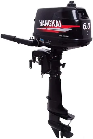 2 Stroke 6HP Outboard Motor, 102CC Gas Powered Short Shaft Boat Engine Fishing Inflatable Fishing Boat Kayak Engine with Water Cooling System and CDI System for Inflatable Boat, Sailing Boat