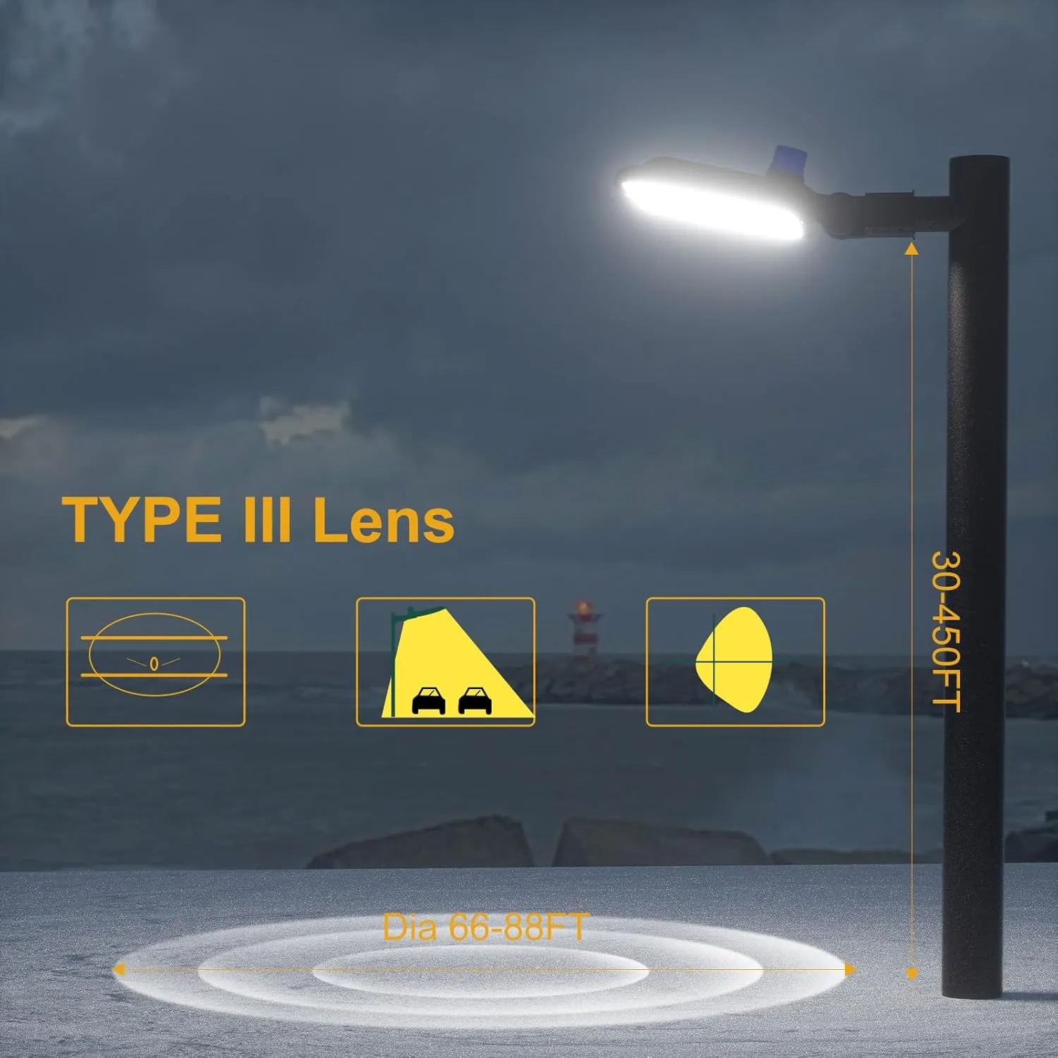 240W LED Parking Lot Area Lights 36000Lm(150LM/W) 5000K Adjustable Slip Fit Mount Parking Lot Light Smart Photocell IP65 Waterproof LED Pole Light(6KV SPD)-ETL Listed 7Yrs Warranty-2Pack