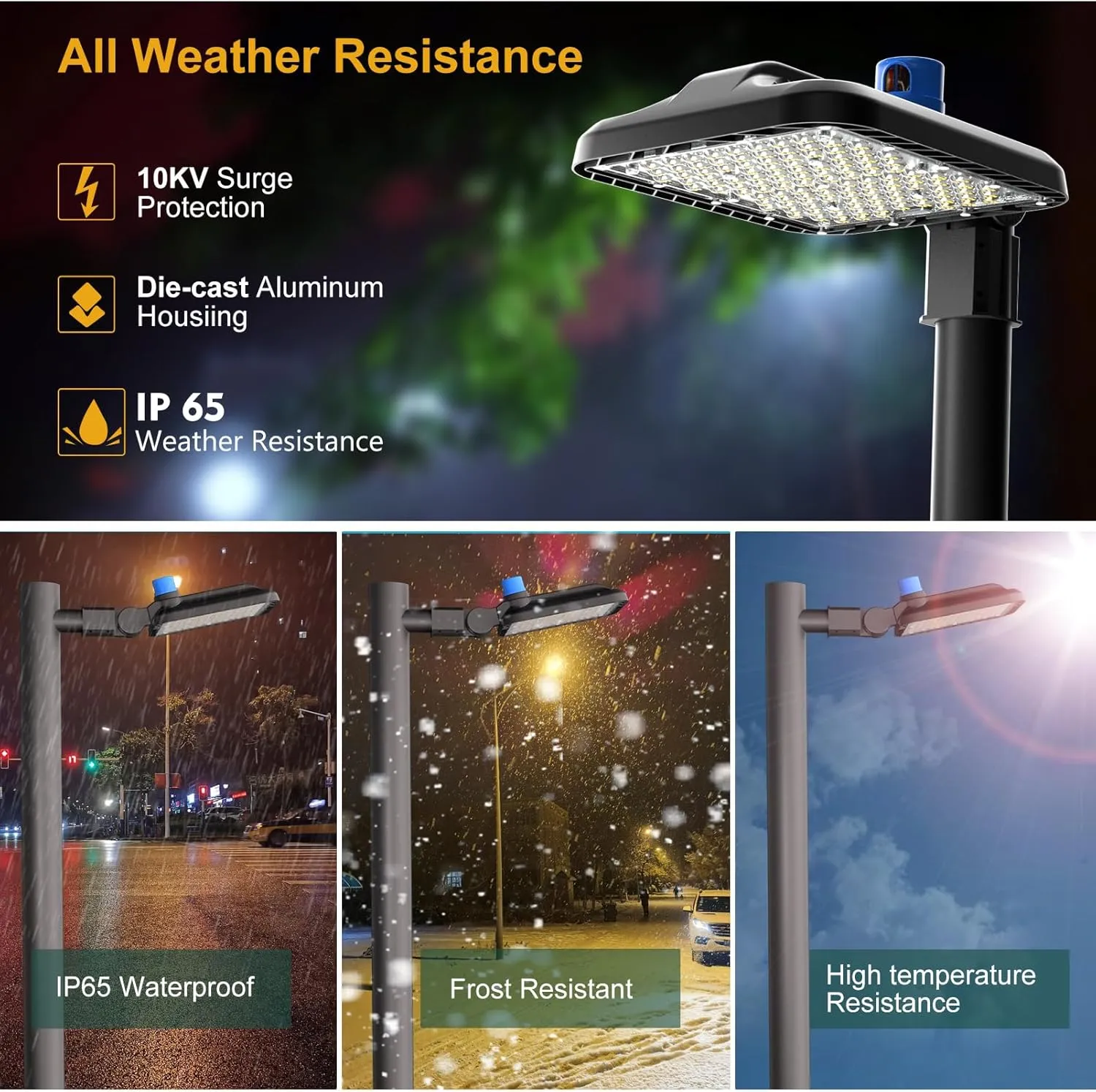 240W LED Parking Lot Area Lights 36000Lm(150LM/W) 5000K Adjustable Slip Fit Mount Parking Lot Light Smart Photocell IP65 Waterproof LED Pole Light(6KV SPD)-ETL Listed 7Yrs Warranty-2Pack