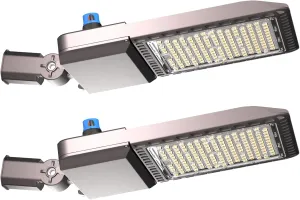 240W LED Parking Lot Area Lights 36000Lm(150LM/W) 5000K Adjustable Slip Fit Mount Parking Lot Light Smart Photocell IP65 Waterproof LED Pole Light(6KV SPD)-ETL Listed 7Yrs Warranty-2Pack