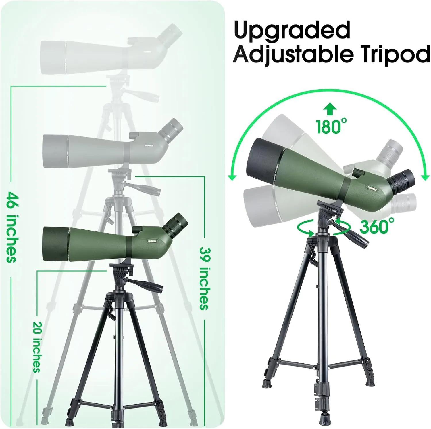 25-75x80 Spotting Scope for Target Shooting with Upgraded Tripod Carrying Bag and Phone Adapter Spotter Scope for Bird Watching, Wildlife Viewing Grey