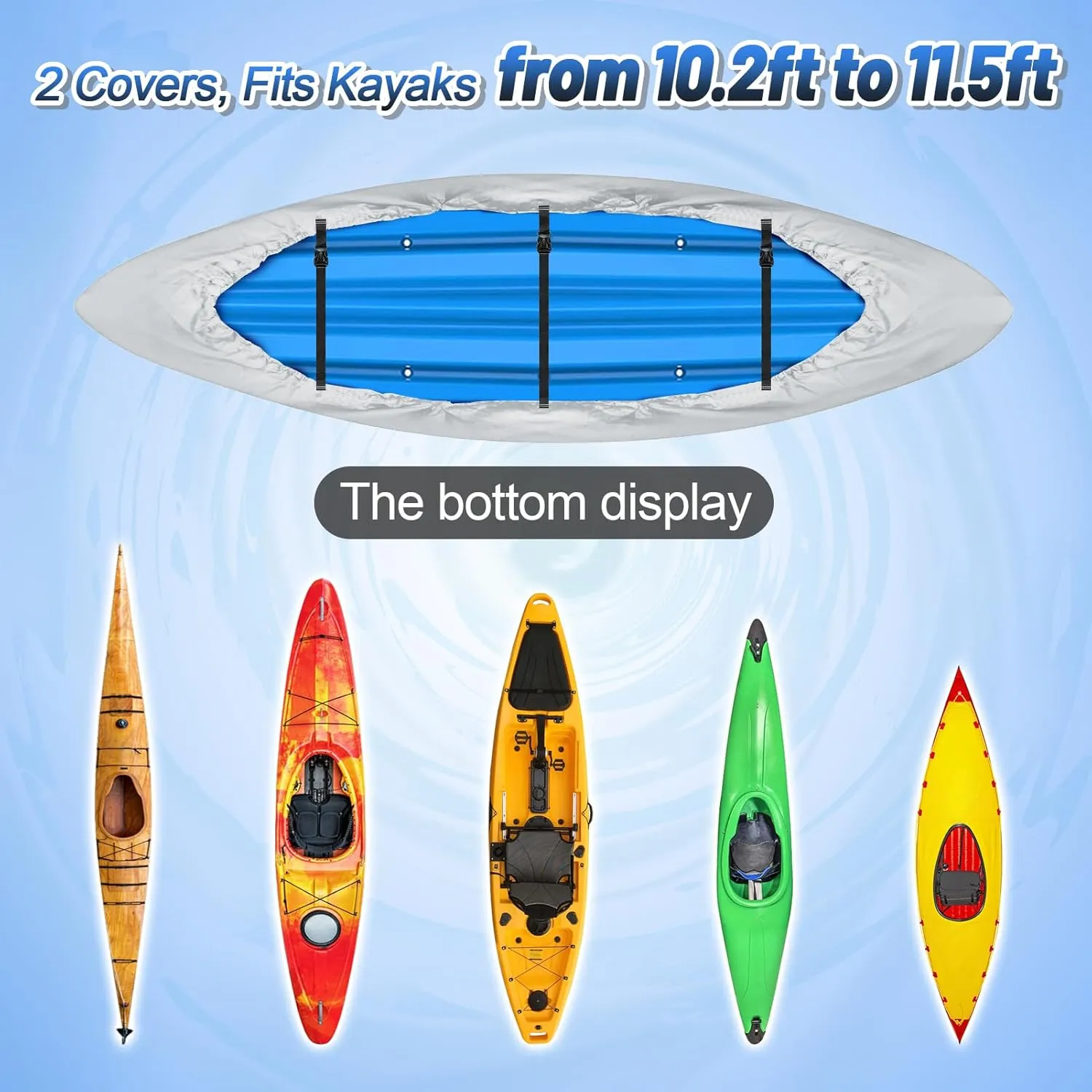 2pcs Waterproof Kayak Covers for Outdoor Storage - Dustproof Oxford Cockpit Protector, Keep Animals Away