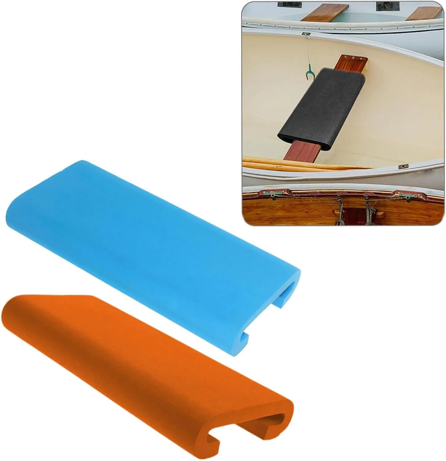 2x Dragon Boat Cushions Fishing Seat Pads Shockproof EVA Lightweight Padded Kayak Paddle Seats for Rowing Machine Kayak, Blue and Orange