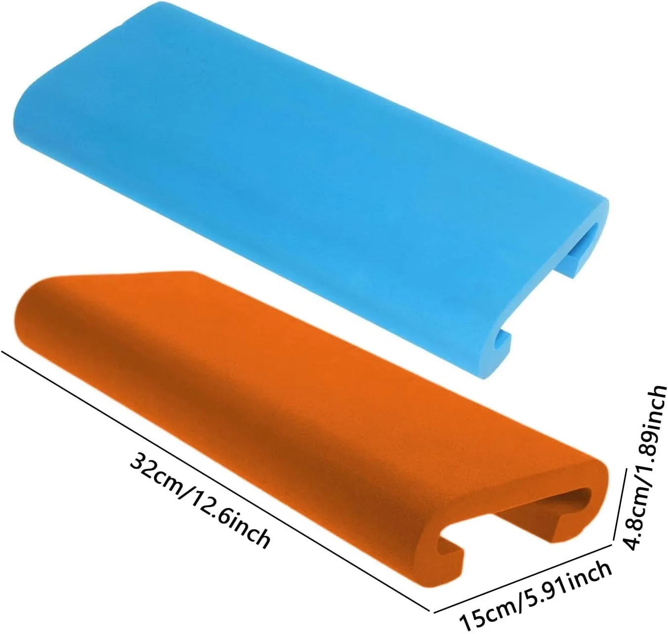 2x Dragon Boat Cushions Fishing Seat Pads Shockproof EVA Lightweight Padded Kayak Paddle Seats for Rowing Machine Kayak, Blue and Orange