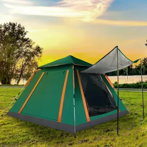 4-5 Person Camping Tent Outdoor Foldable Waterproof Tent with 2 Mosquito Nets Windows Carrying Bag for Hiking Climbing Adventure Fishing(No shipments on Weekends, Banned from Amazon)