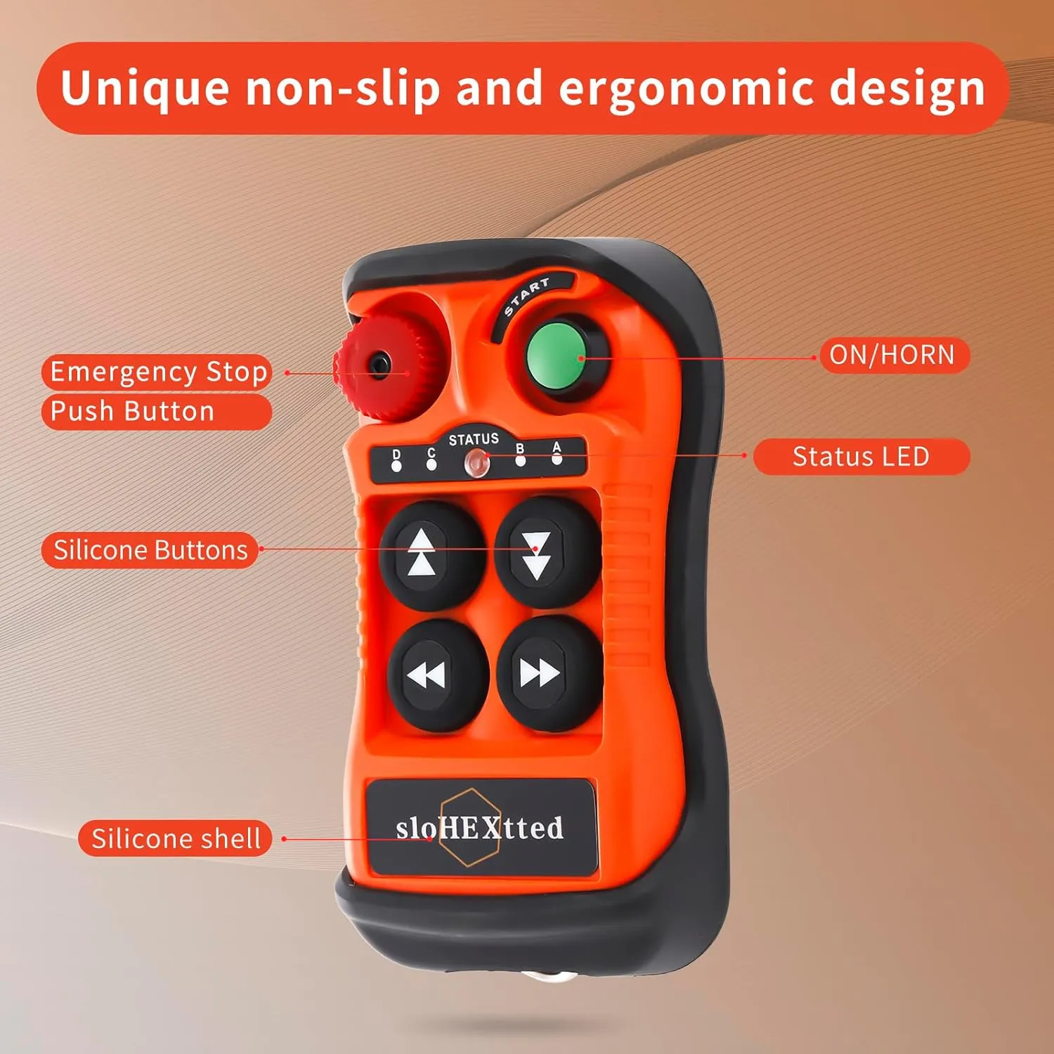 4 Button Wireless Crane Remote Control Kit 12-24V Radio Transmitter and Receiver for Electric Chain Hoist Lift Winch Overhead Crane Remote Controller