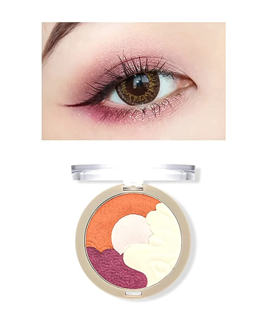 4 Colors Matte Eyeshadow Palette,Highly Pigmented Shimmer Glitter Metallic Eyeshadow Palette Water proof Blendable Long Lasting Natural Colors Make Up Eyeshadow Cosmetics Gift Kit-Great for Travel (#04)