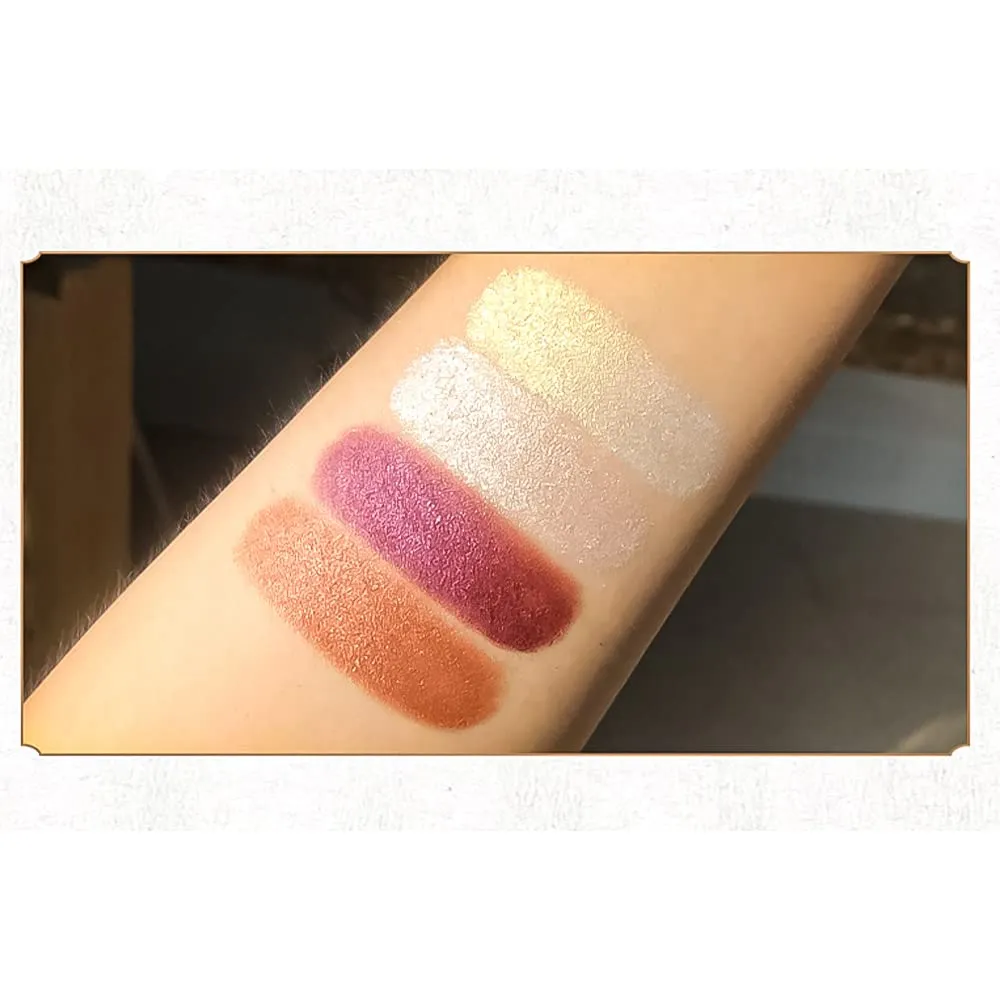 4 Colors Matte Eyeshadow Palette,Highly Pigmented Shimmer Glitter Metallic Eyeshadow Palette Water proof Blendable Long Lasting Natural Colors Make Up Eyeshadow Cosmetics Gift Kit-Great for Travel (#04)