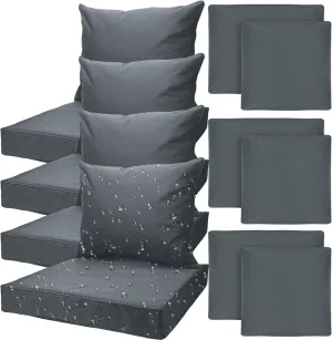 4 Set Patio Cushion Covers Replacement Water UV Resistant Outdoor Cushion Slipcovers with Zipper Chair Seat Cushion Covers for Outdoor Furniture (Dark Gray,24 x 20 Inch, 24 x 24 x 4 Inch)