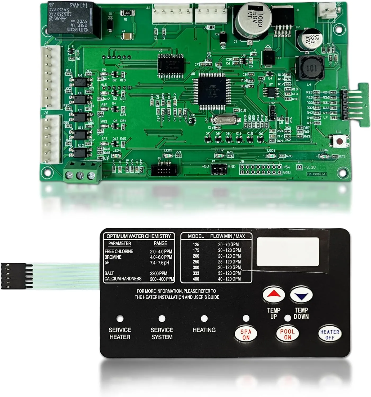 42002-0007S Control Board Kit Replacement for Most Pentair MasterTemp Sta-Rite Max-E-Therm Most NA and LP Series Pool and SPA Heater Electrical Systems, with 472610Z Switch Membrane Pad