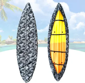 420D Kayak Cover, Waterproof UV Resistant Kayak Covers for Outdoor Storage, Ultra Strong Canoe Storage Dust Cover Sunblock Fishing Boat Cover Shield Protector for Indoor & Outdoor - Camouflage