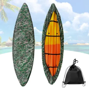 420D Kayak Cover, Waterproof UV Resistant Kayak Covers for Outdoor Storage, Ultra Strong Canoe Storage Dust Cover Sunblock Fishing Boat Cover Shield Protector for Indoor & Outdoor - Camouflage