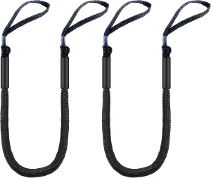 4ft Bungee Dock Lines for Boat 2 Pack – Tangle-Free Shock Absorbing Mooring Ropes for Boat, Jet Ski, Pontoon, Kayak (Black)