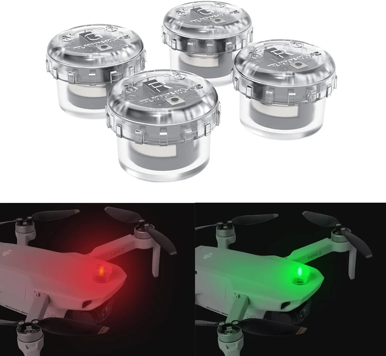 4Pcs Drone Strobe Lights Universal Quick Flash LED Navigation Light Kit Anti Collision Lights for DJI Neo, Mini 4 Pro, Avata 2, Mini 4k, Air 3S & All RC Drones Accessory