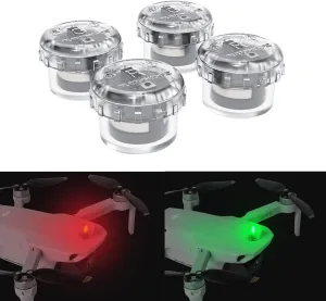 4Pcs Drone Strobe Lights Universal Quick Flash LED Navigation Light Kit Anti Collision Lights for DJI Neo, Mini 4 Pro, Avata 2, Mini 4k, Air 3S & All RC Drones Accessory