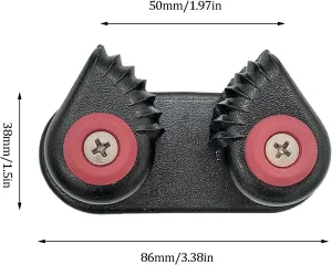 4PCS Kayak Cam Cleat Track Mounted GT Cleat Boat Canoe Sailing Boat Dinghy Aluminum 2 Row Matic Ball Bearing Cam Cleats Fast Entry Kayak Cleats