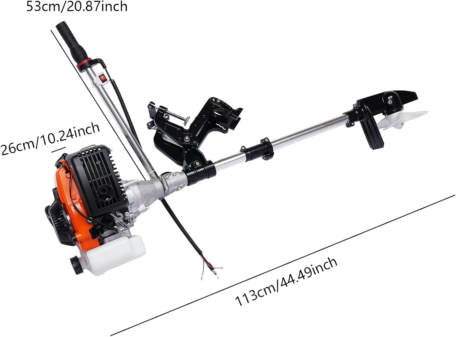 52CC Heavy Duty Outboard Motor with Air Cooling CDI System - Outboard Fishing Boat Motor Engine for Inflatable Boat Kayak Canoe Sailboat (4 Stroke - 4HP - Style 1)