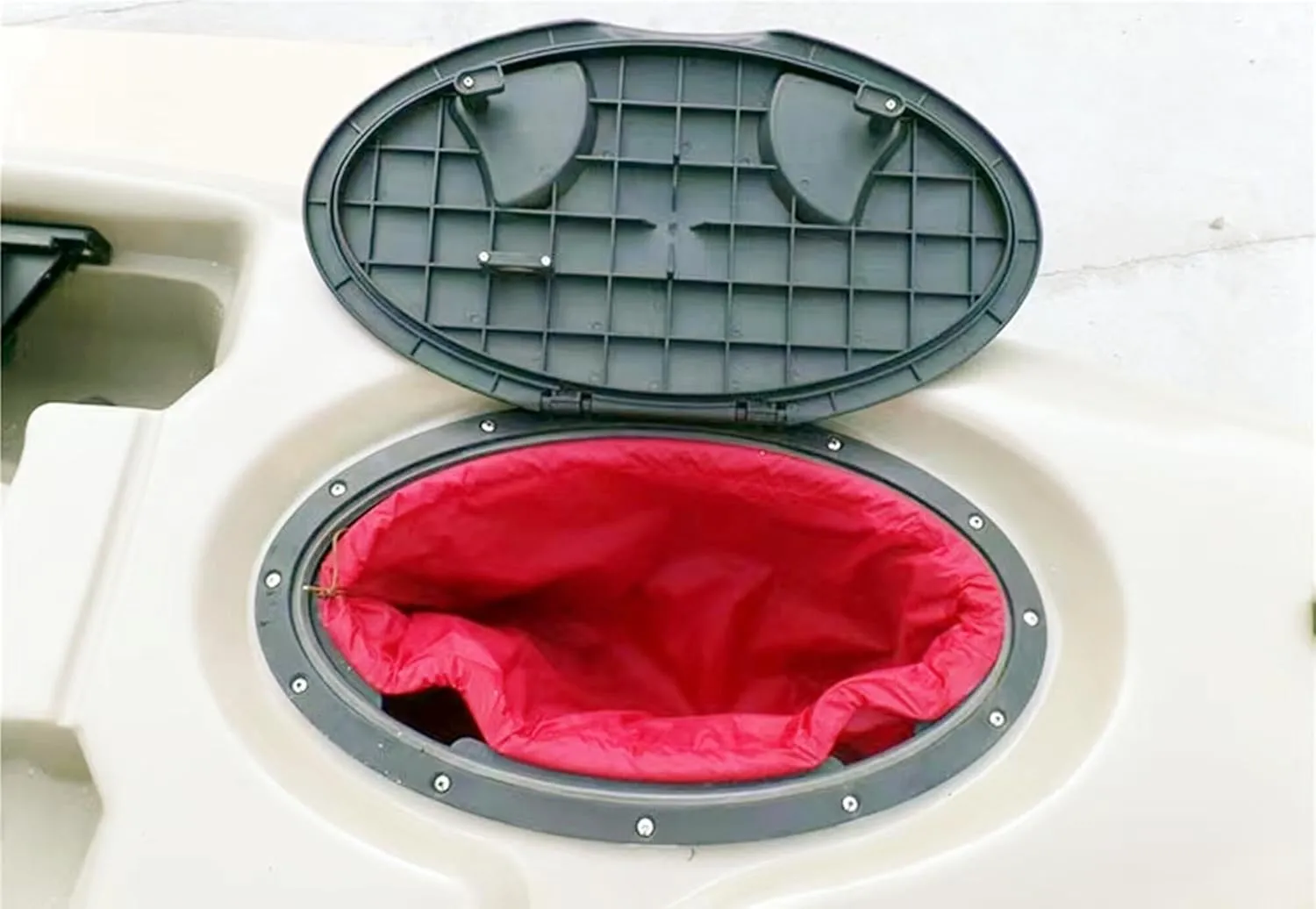6/8/9 Inch Round Hatch Cover Deck Plate ABS Accessories Hatch Cover with Red Waterproof Bag for Kayak Boat Fishing Rigging