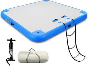 6ft/8ft/10ft/12ft Floating Dock Water Platform, Multi-People Inflatable Floating Mat, Dock Platform for Lake/Boats/Island/Swimming Pool