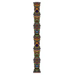 7' Jointed Tiki Totem Pole