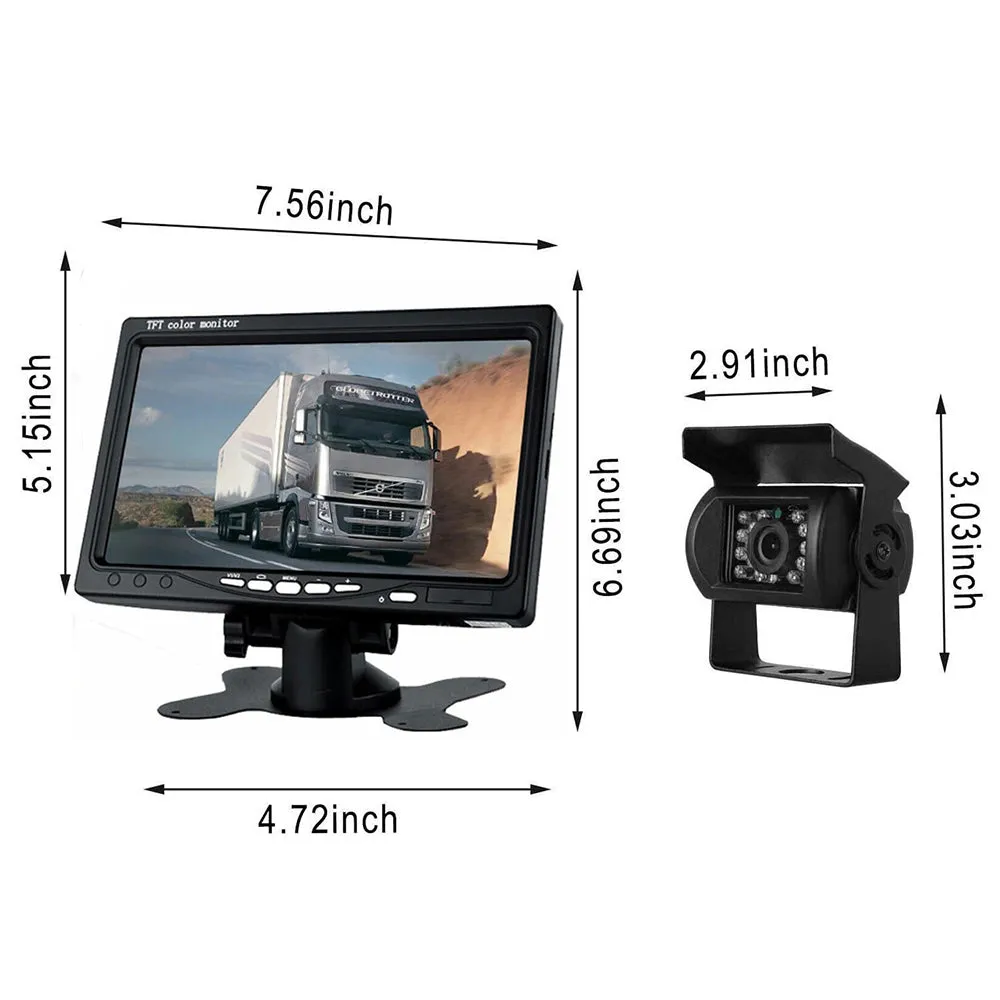 7'' Waterproof Monitor Reversing  Kit For Truck Caravan-TAS_Metro