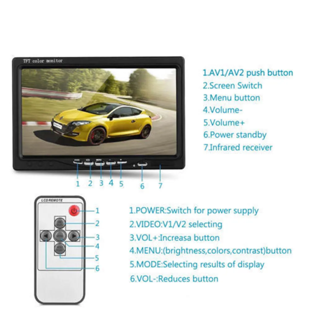 7'' Waterproof Monitor Reversing  Kit For Truck Caravan-TAS_Metro