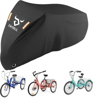 75L x 30W x 44H Inch Adult Tricycle Cover, Outdoor Storage 3 Wheeled Bike Cover, Heavy Duty 420D Waterproof Electric Trike Cover for 3 Wheeled Bicycles Within 29 Inch